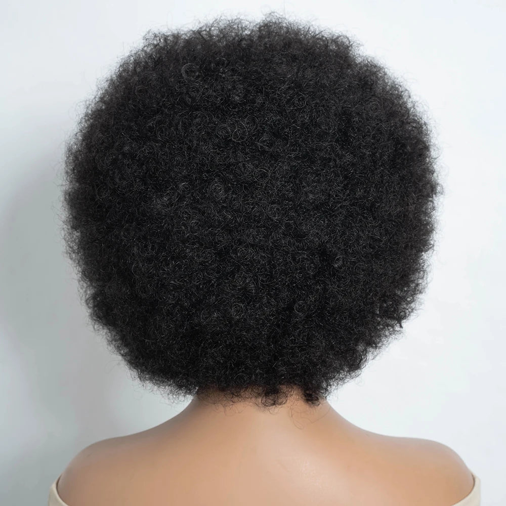 Natural Short Curly Remy Human Hair Bob Wig for Women