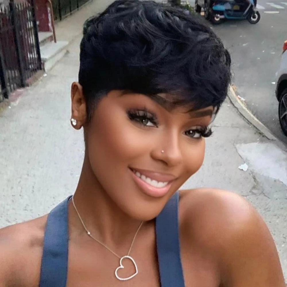 Straight Brazilian Human Hair Short Bob Wig For Women