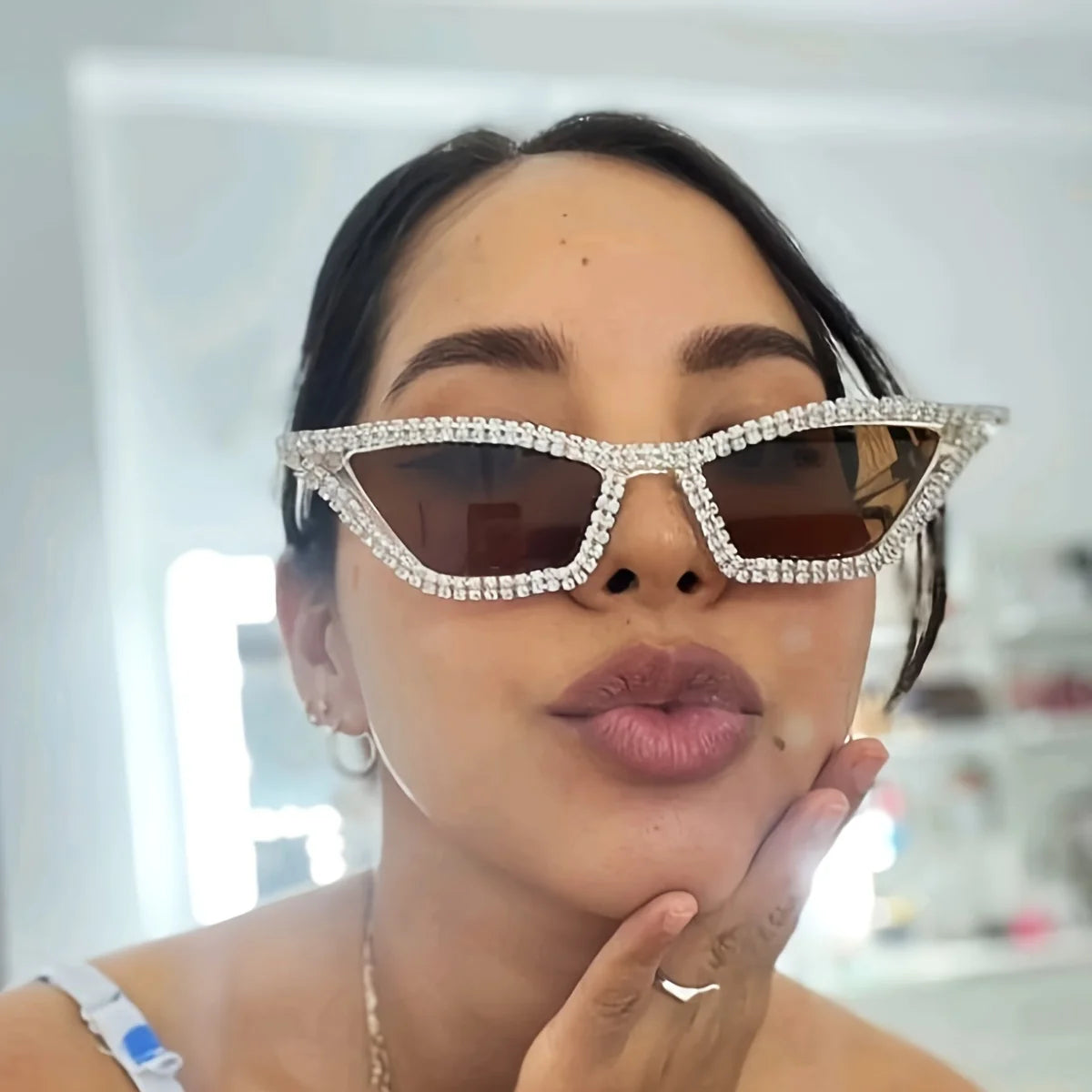 Rhinestone Cat Eye Sunglasses