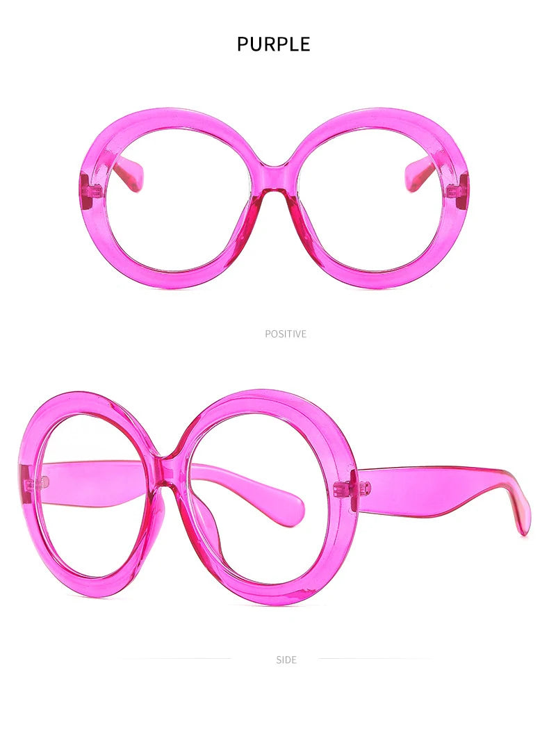 Fashionable Blue Light Round Frame Reading Glasses for Women