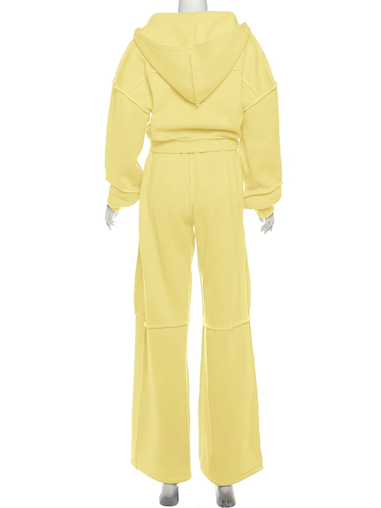 Cozy Woolen Hooded Pantsuit