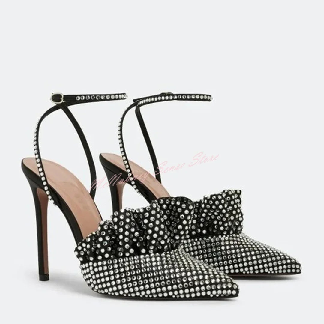 Glamorous Crystal Slingback Stiletto Pumps For Women