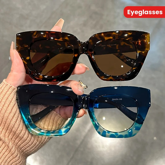 Chic Gradient Cat Eye Fashion Sunglasses for Women - Trendy Anti-Reflective Fashion Shades with Color Block Design,Beach & Party
