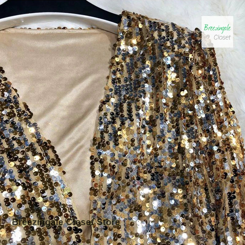 Elegant French Style Short Sequined Jacket For Women