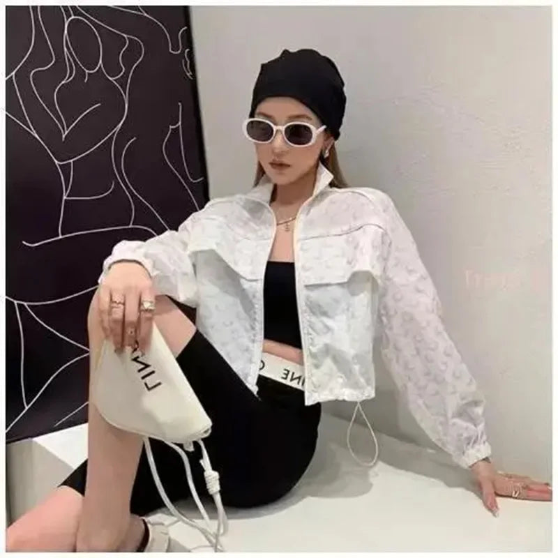 Oversized Reflective Sun Protection Jacket for Women