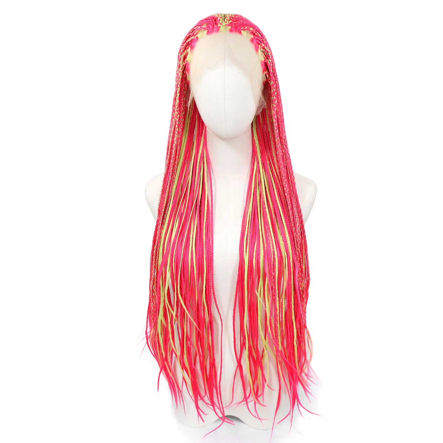 613 Blonde Box Braided Wigs Braids For Black Women 26Inch Long African Cornrow Crochet Braids Synthetic Hair 13x3 Lace Front Wig