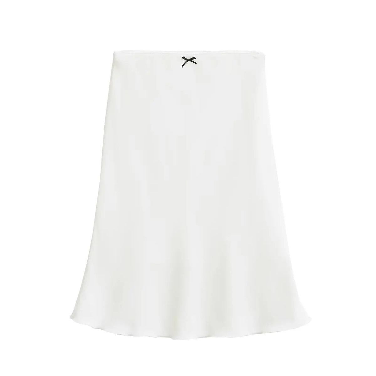 Printed High Waist A-Line Mid-Calf Skirt
