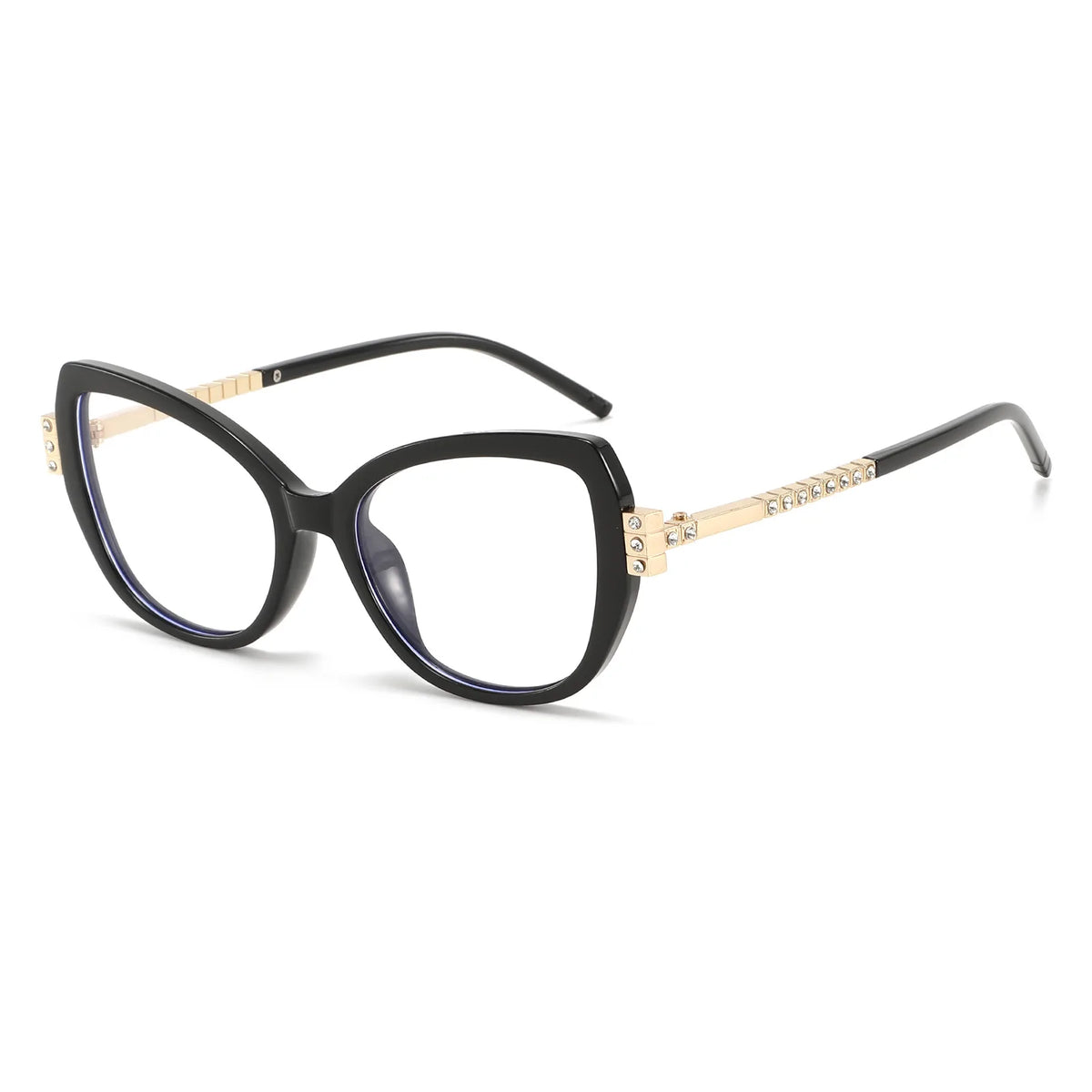 Black Cat Eye Rhinestone Anti Blue Light Reading Glasses for Women