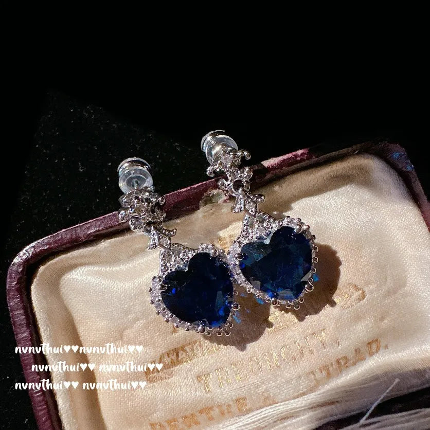Elegant Blue Cubic Zirconia Bridal Jewelry Set for Women
