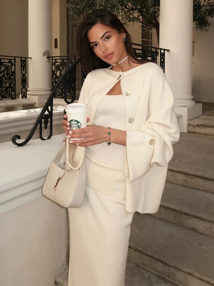 Three-Piece Knit Set Ensemble