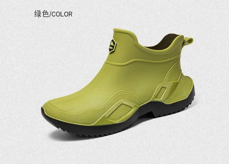 Round Toe Waterproof Ankle Rain Boots