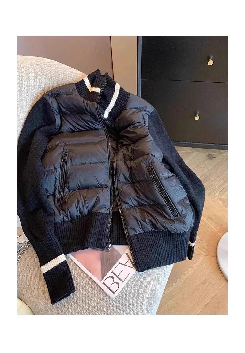 Color Block Knit Down Jacket