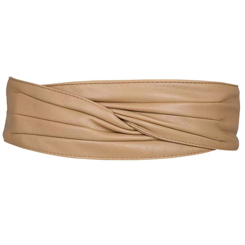 Decorative Wide Leather Waist Cinch Belt for Women
