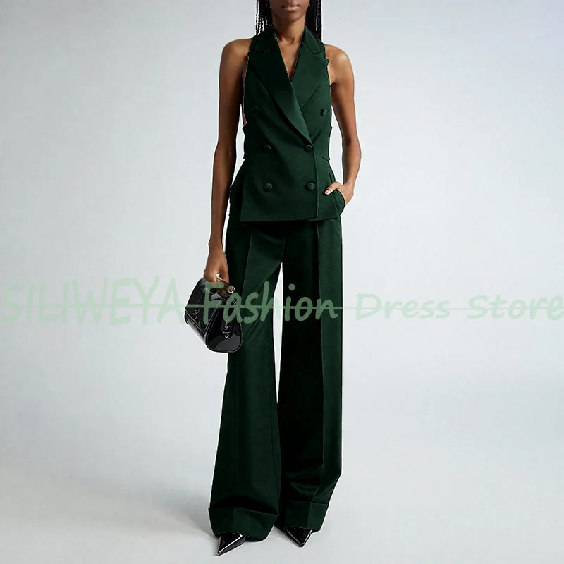 Double Breasted Vest And Pants Set