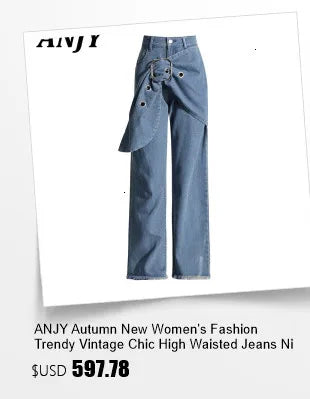 ANJY Autumn New Women Fashion Unique Lace- Up Distressed Washed Denim Jacket High Street Chic Versatile Casual Short Coat A16787
