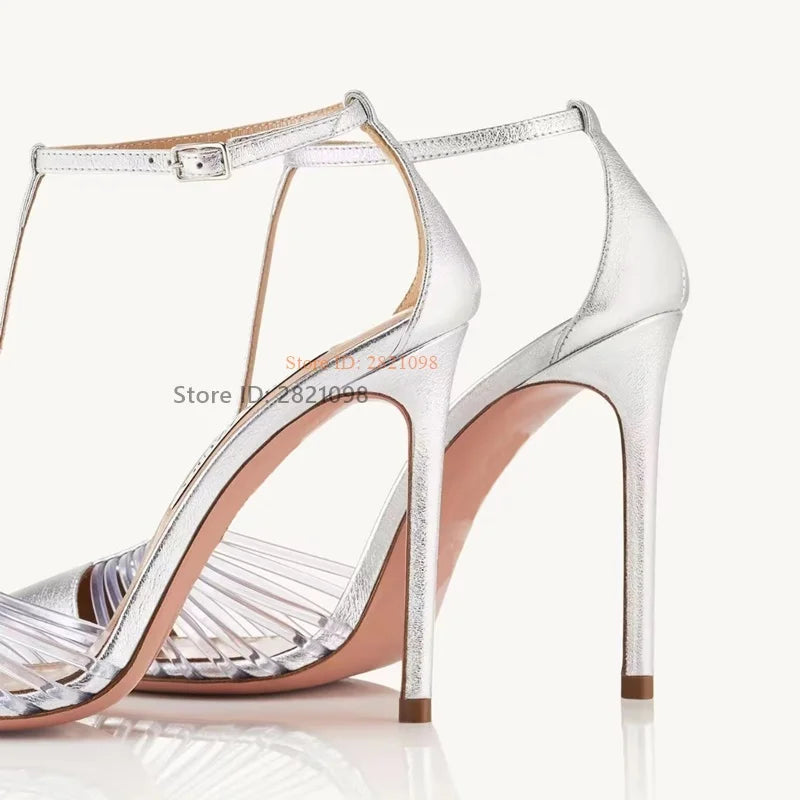 Ankle Wrap Hollow Out Pointed Toe Leather Pumps for Women