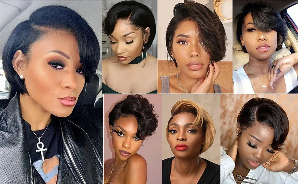 Short Natural Body Wave Lace Front Bob Wig for Women