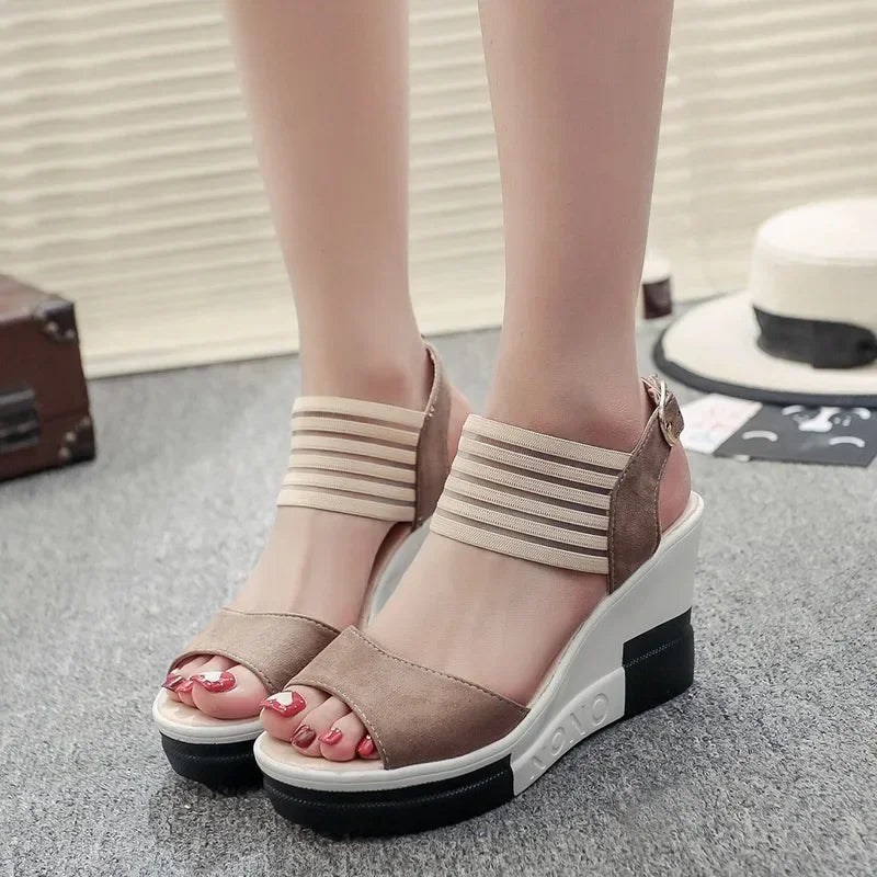 Air Mesh Platform Wedge Sandals