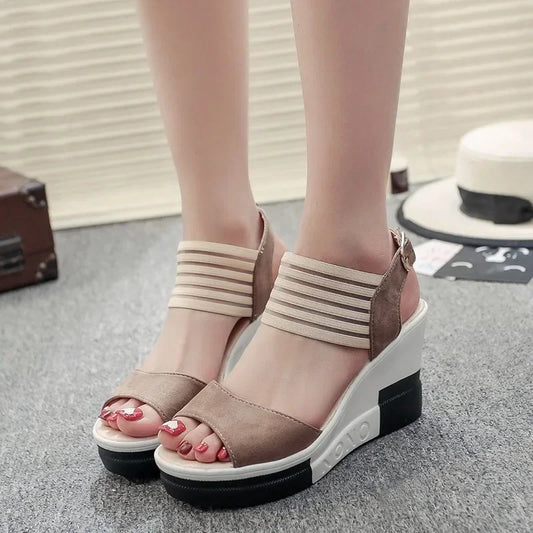 Air Mesh Platform Wedge Sandals