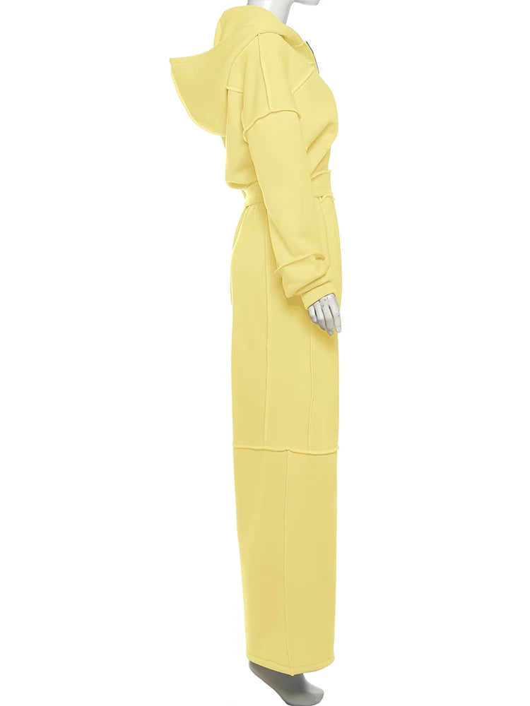 Cozy Woolen Hooded Pantsuit