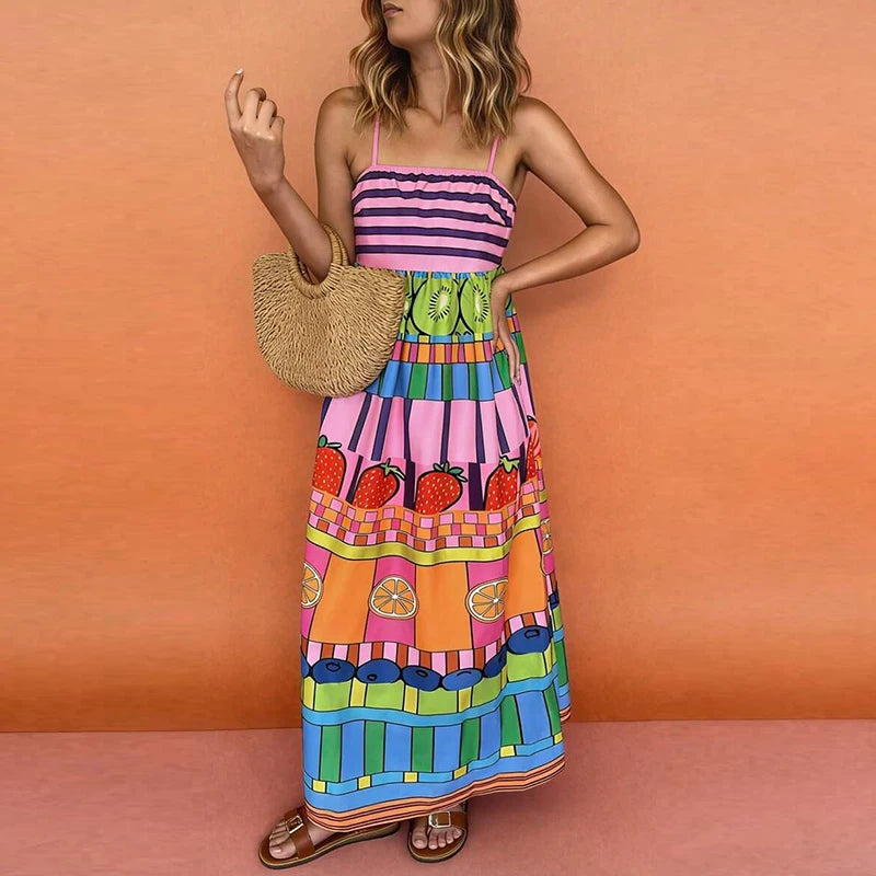 Casual Sleeveless Hight Waist Bohe Party Dress Women Elegant Hollow Long Dresses Sexy Off Shoulder Summer Spaghetti Straps Gowns