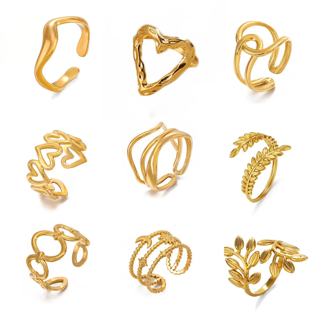 Open Heart Stainless Steel Ring