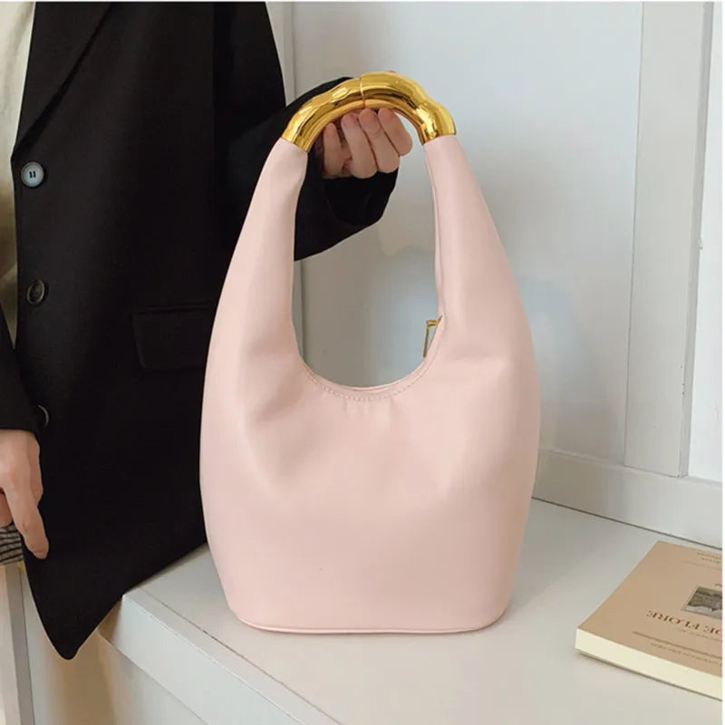 Soft Leather Top Handle Tote Bag