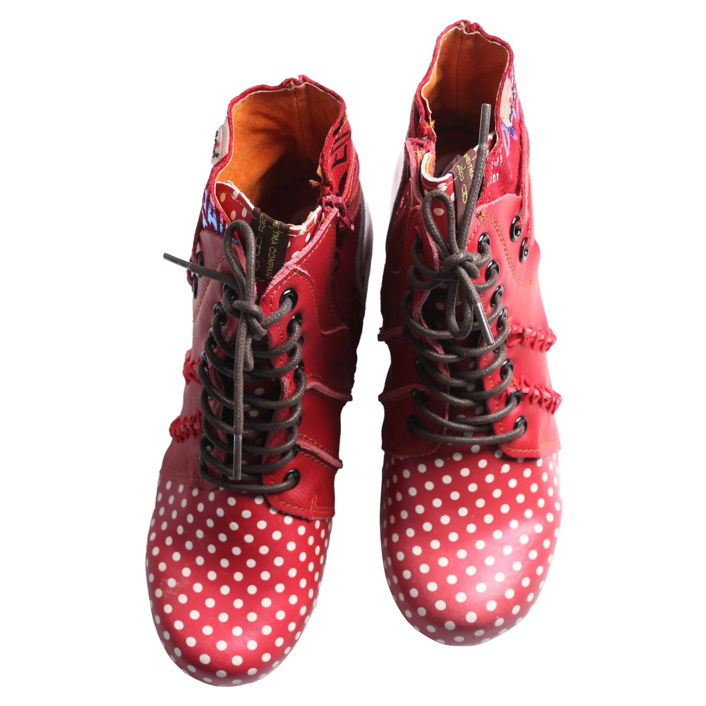 Polka Dot Zippered Ankle Boots