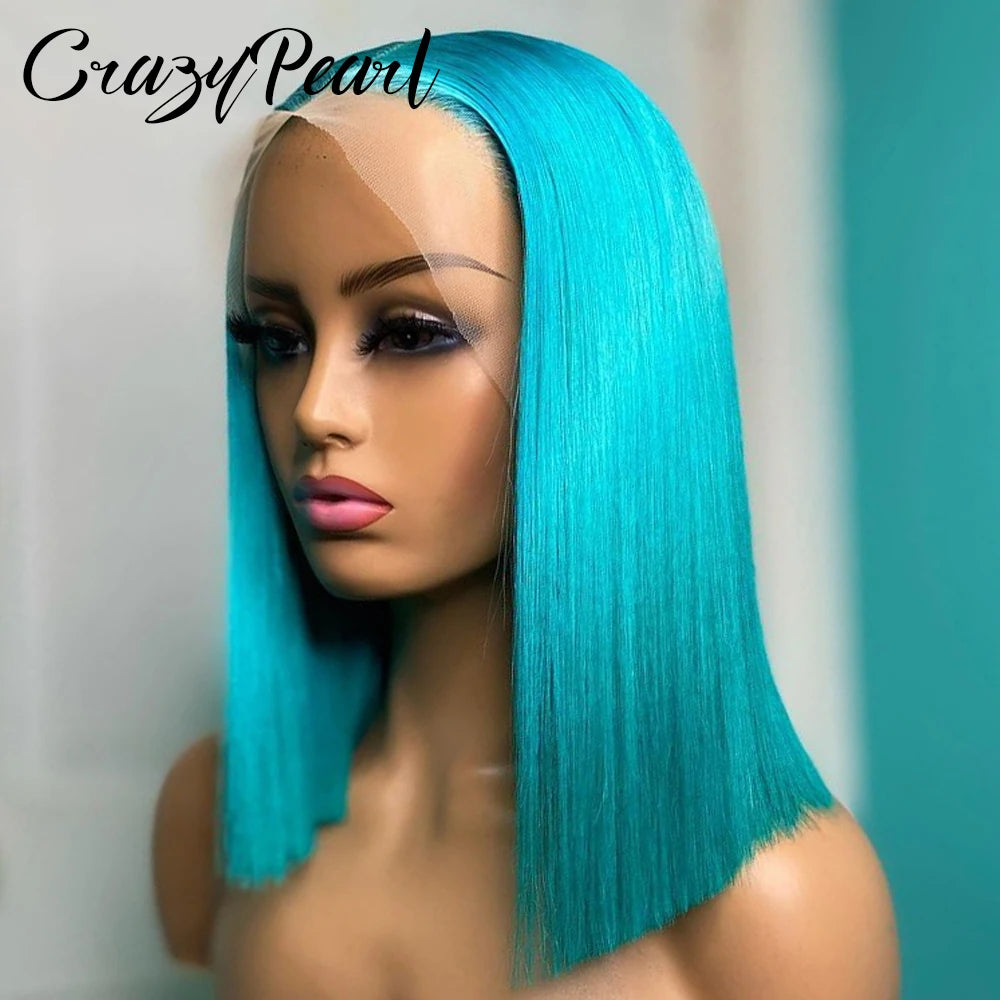 Short Transparent Lace Human Hair Bob Wig for Women