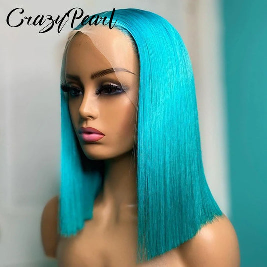 Short Transparent Lace Human Hair Bob Wig for Women