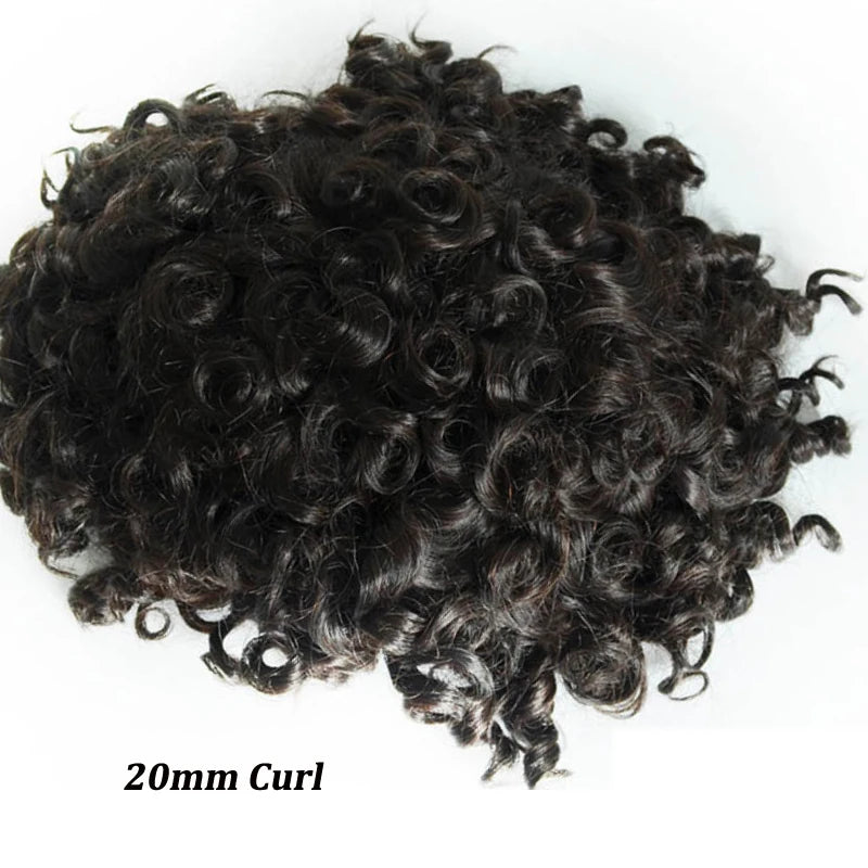 Natural Curly Remy Indian Human Hair Toupee for Women