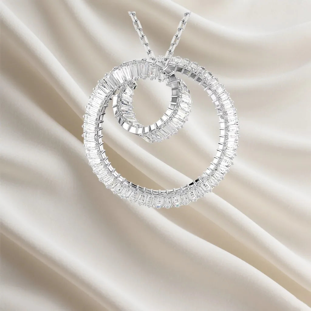 Sparkling Inlaid Pearl Pendant Jewelry Set for Women