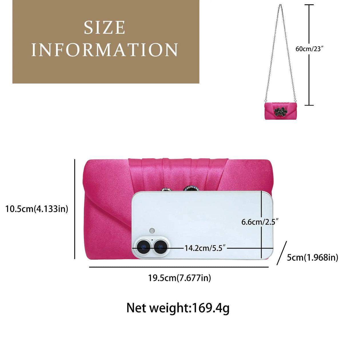 Elegant Satin Diamond Clutch Crossbody Bag for Women