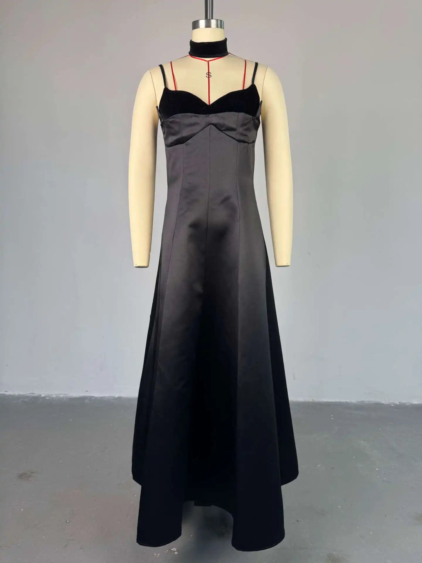 Chic Elegant Black Strapless Casual Midi Dress For Women