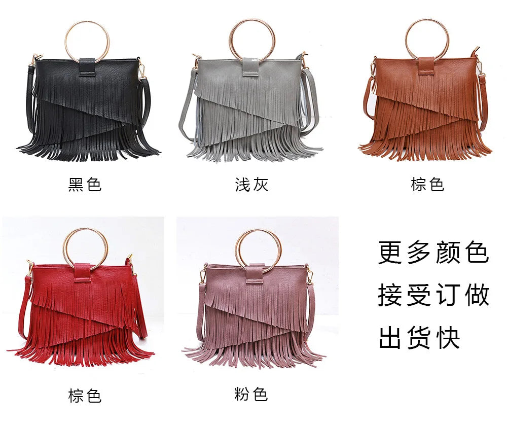 Trendy Tassel Sequin Crossbody Shoulder Handbag for Women