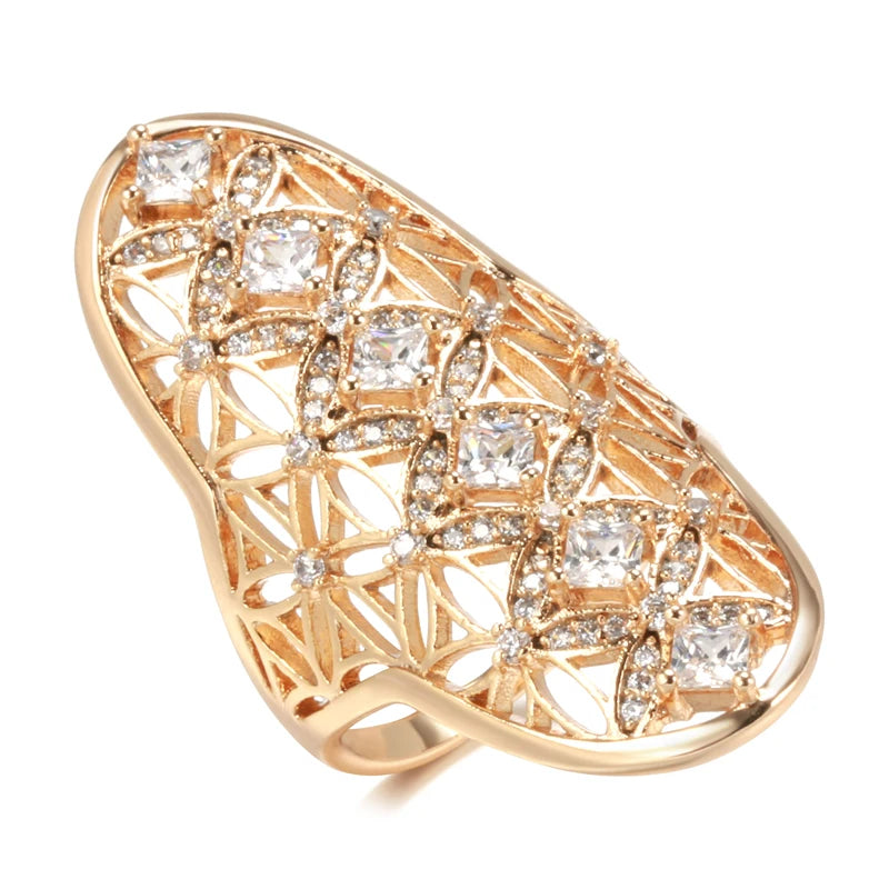 Rose Gold Plated Zircon Statement Ring