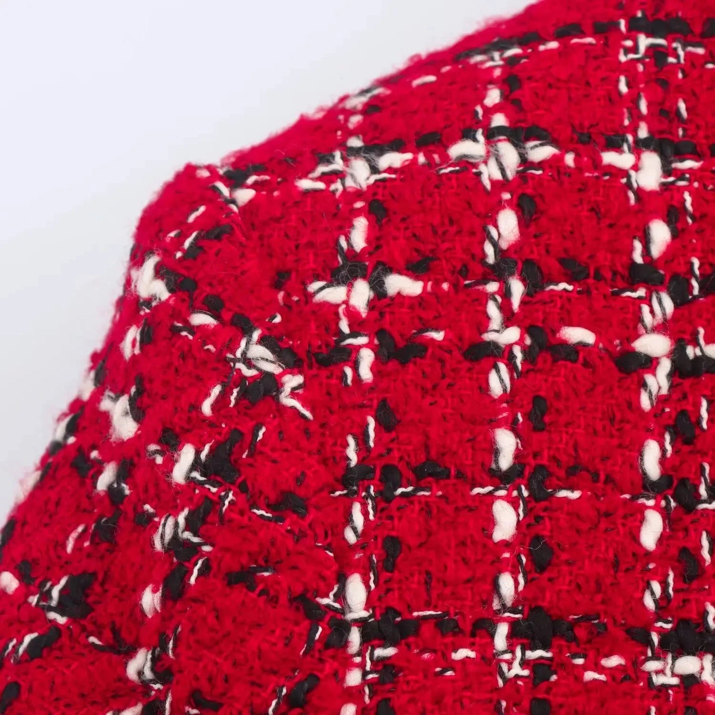 Retro Red Single-Breasted Jacket and Culottes Set for Women