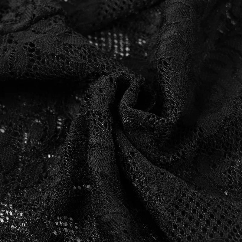 FAGADOER Sexy Mesh Leggings Pants Women Black See Through Hollow Out Skinny Lace Pants Female Party Club Streetwear 2025 New