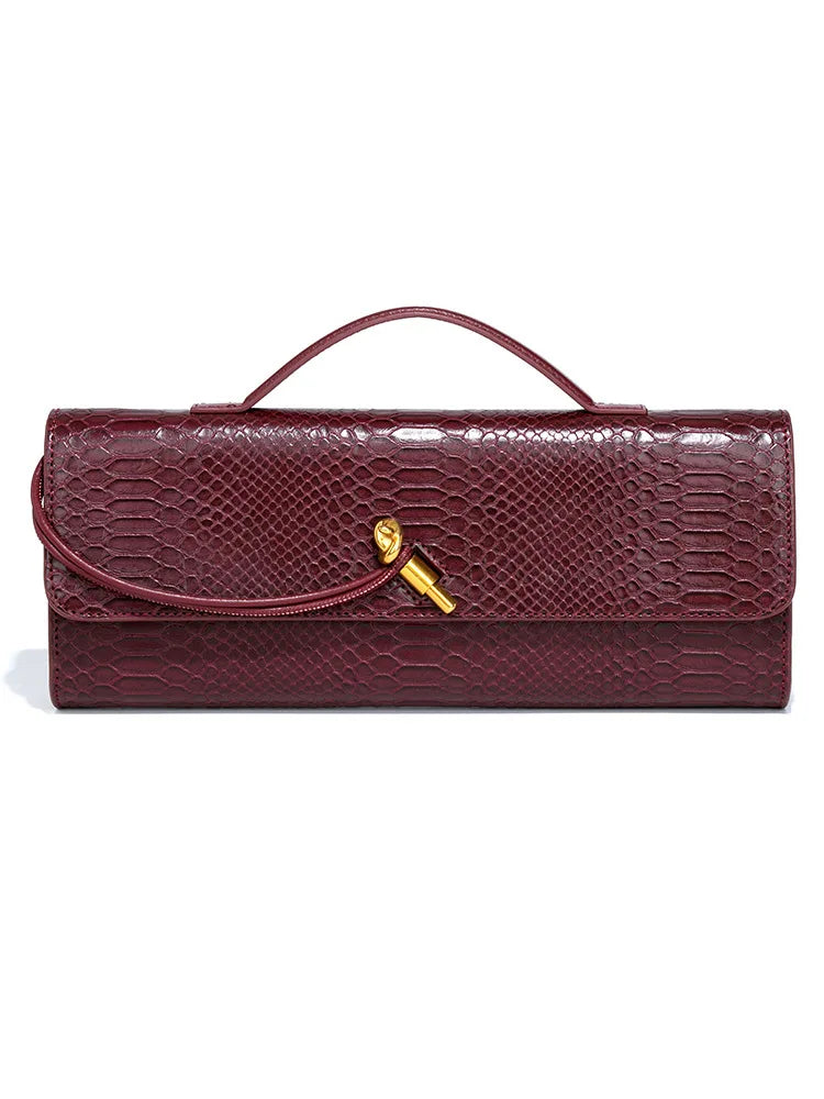 Crocodile Pattern Polyurethane Leather Top Handle Bag for Women