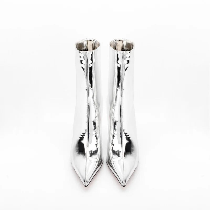 Glam Shiny Back Zipper Over The Knee Boots for Women