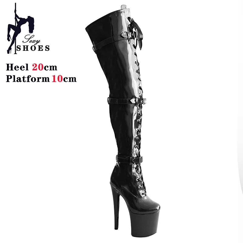 Sexy Over The Knee Platform Boots Belt Buckle for Women
