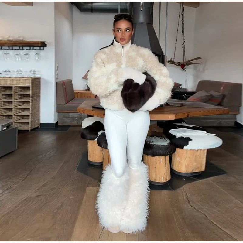 Women's Jumpsuit Loose Stand Collar Thicken Jackets Pants Sets Belt 2 Pieces Female Winter Woman Snowsuit Outfits For Outdoor