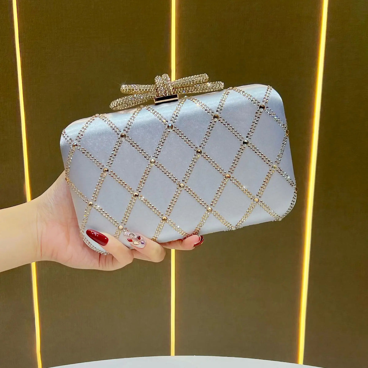 Glitter Rhinestone Clutch Messenger Bag for Women