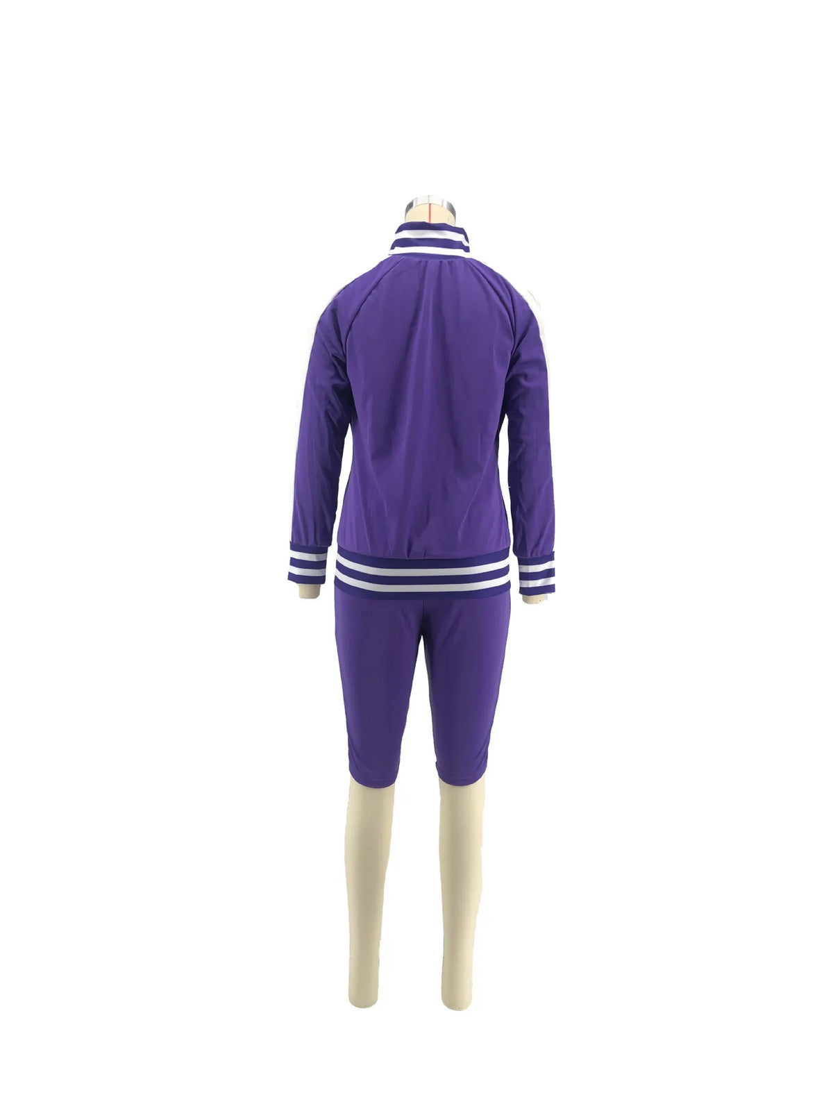 Casual Cold Shoulder Zipper Tracksuit Set for Women