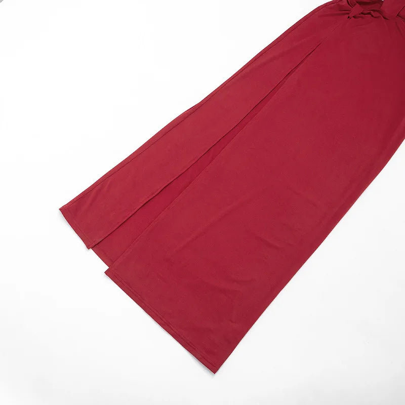 Twist Hollow Patchwork High Split Maxi Dress for Women