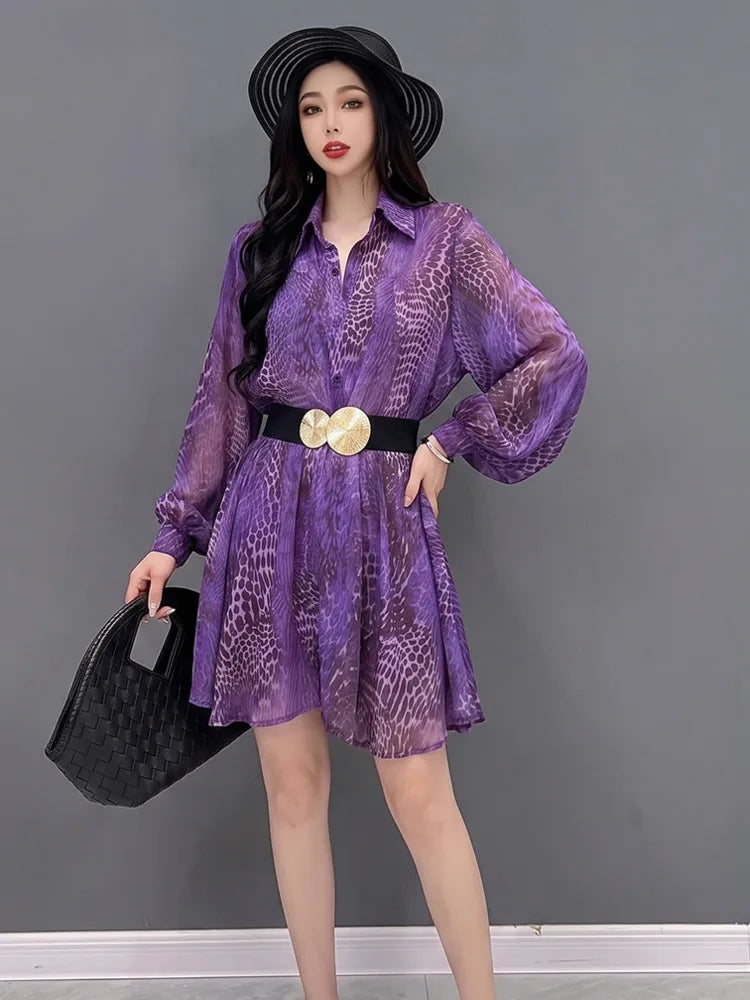 Long Sleeve Shirt And Mini Skirt Set