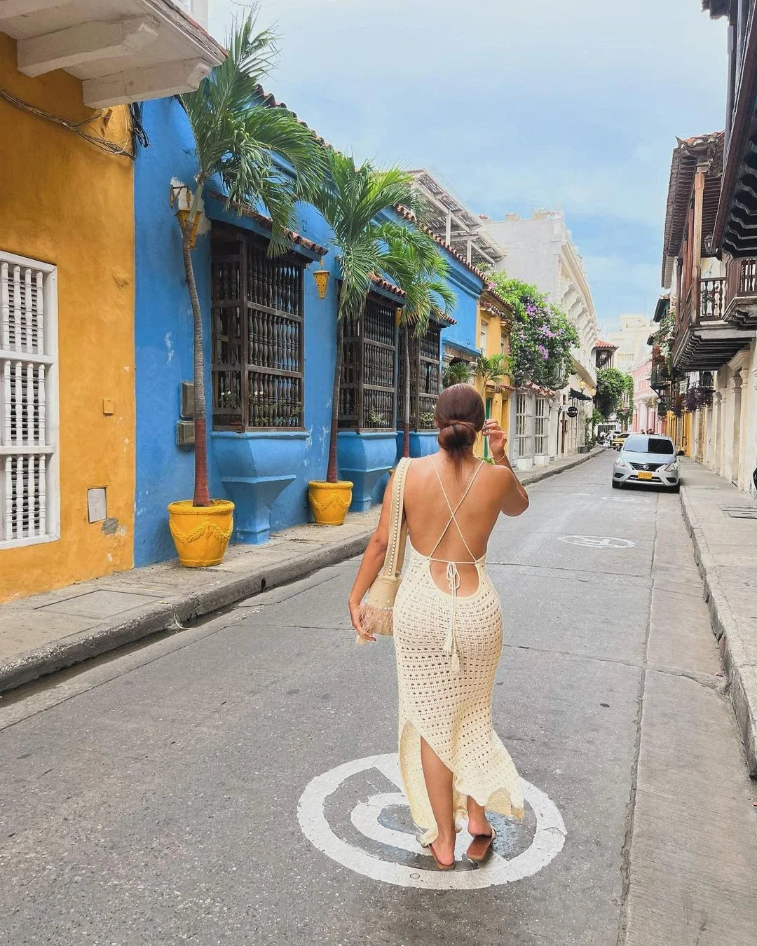 Sexy Knit Cut Out Tassel Spaghetti Strap Bodycon Beach Maxi Dress Summer Women's Holiday Club Party Outfit Swimsuit Cover Up K10