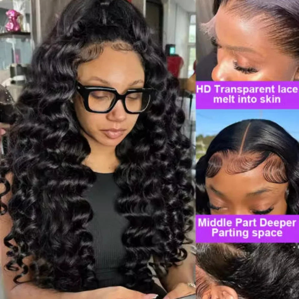 Deep Wave Brazilian Lace Front Human Hair Wig For Women
