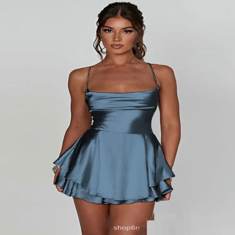 Satin Cowl Neck Jumpsuit With Open Back Detail for Women