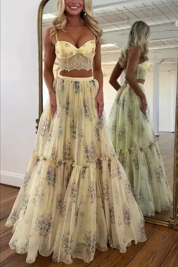 Vacation Style Lace Patchwork Two Piece Set for Women